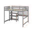 Lit mezzanine simple en bois avec tablettes, bureau et tableau d'écriture-1574198297