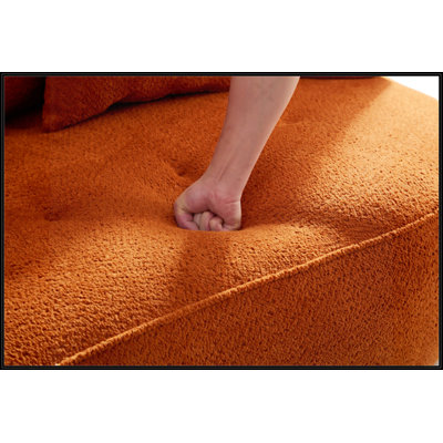 Orange Sectional Sofa With Removable Pillows