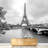 Paris Eiffel Tower from Seine Cityscape in Black and White Self-Adhesive Large Wallpaper-93996588