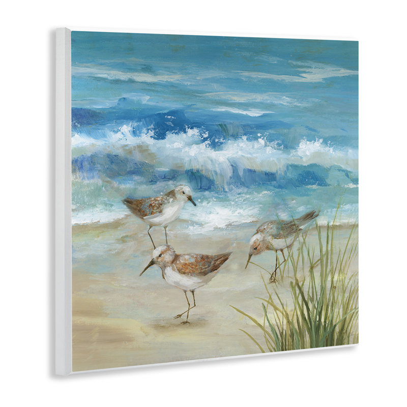 Plaque murale «Beach Sandpiper Gathering» par Nan