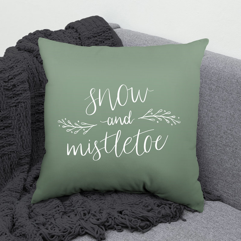 16 - Coussin double face Snow & Mistletoe, Vert