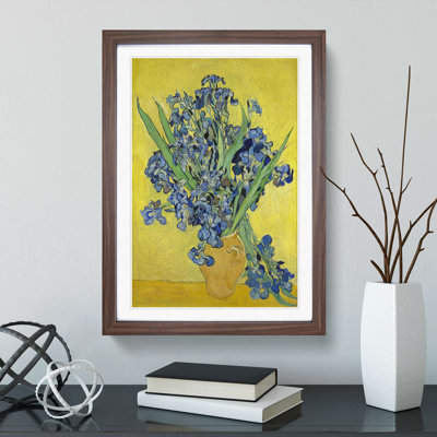 Iris Flowers in a Vase by Vincent Van Gogh - Picture Frame Painting