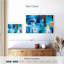Avery, rayures abstraites sur fond bleu-108877111