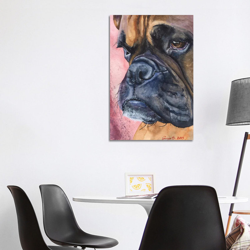 Boxer Portrait - Wrapped Canvas Print, 101.6 cm H x 66.04 cm W x 1.91 cm D