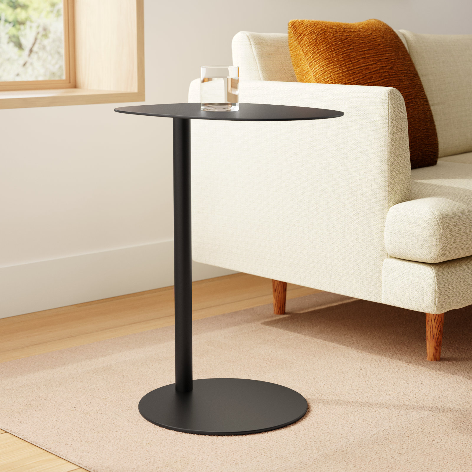 Swole Single End Table, Black, 25" H x 20" W x 15" D
