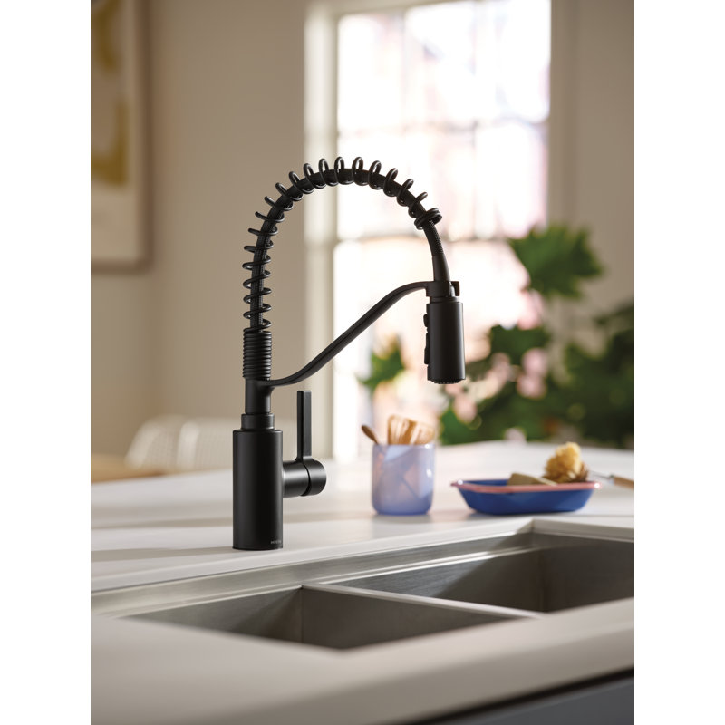 Genta LX Pulldown Pre-Rinse Spring Kitchen Faucet with Power Boost, Matte Black