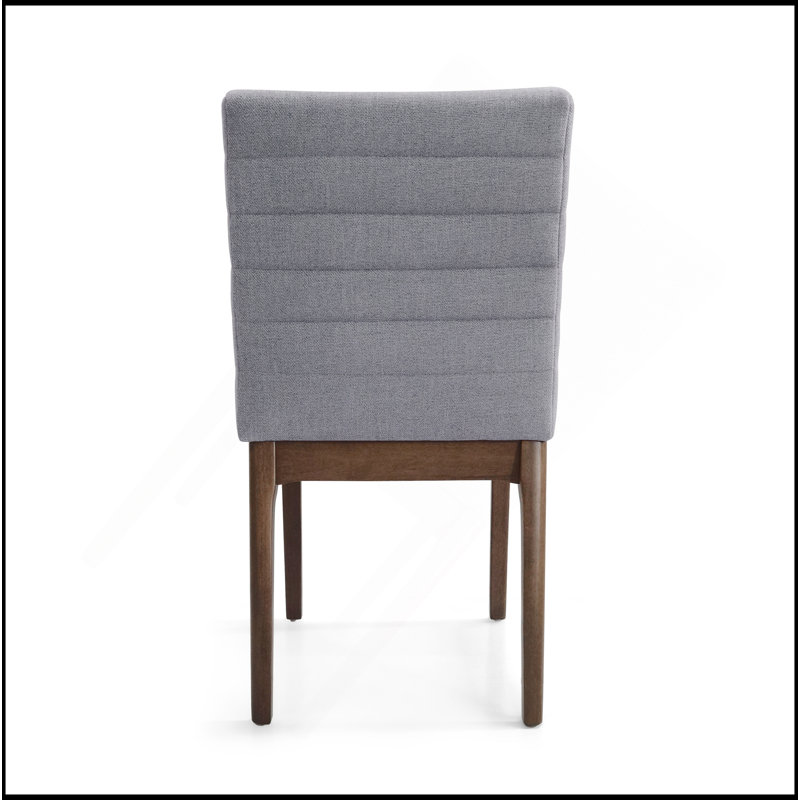Chaises de salle à manger rembourrées avec pieds en caoutchouc (ensemble de 2), Gris foncé