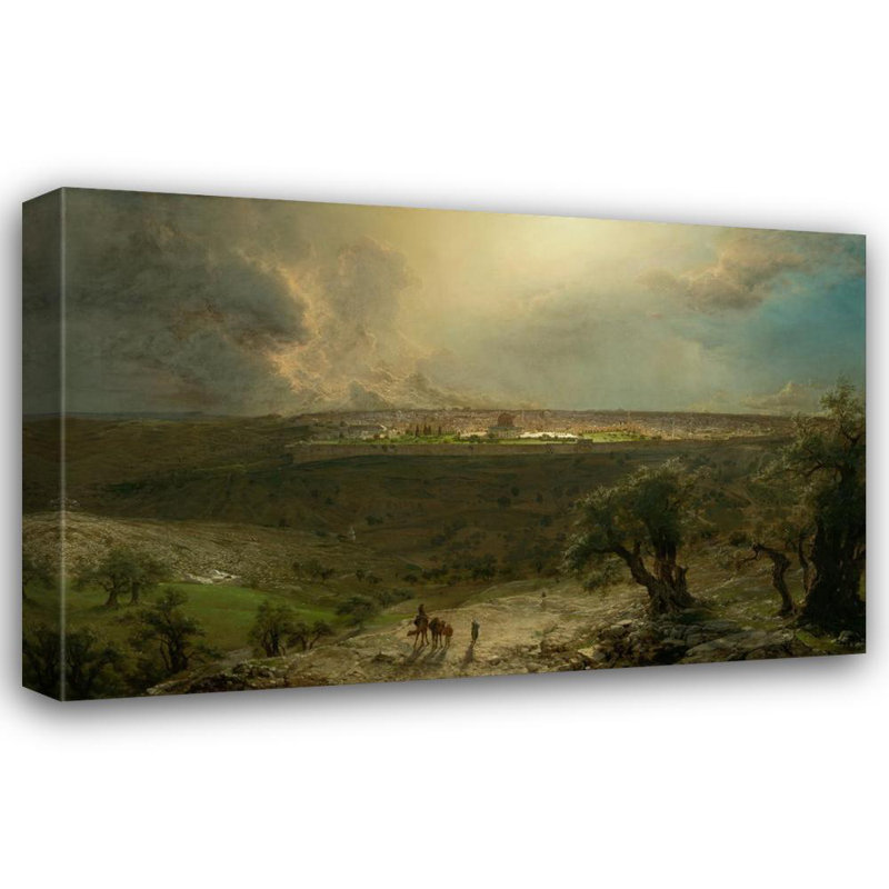 "Jérusalem à partir du Mont des Oliviers" par Frederic Edwin Church - Art sur toile tendue avec châssis, H 18 po x l 14 po