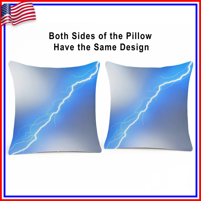 Coussins bleus Blue Lightning Bolt, 18 x 18 inches