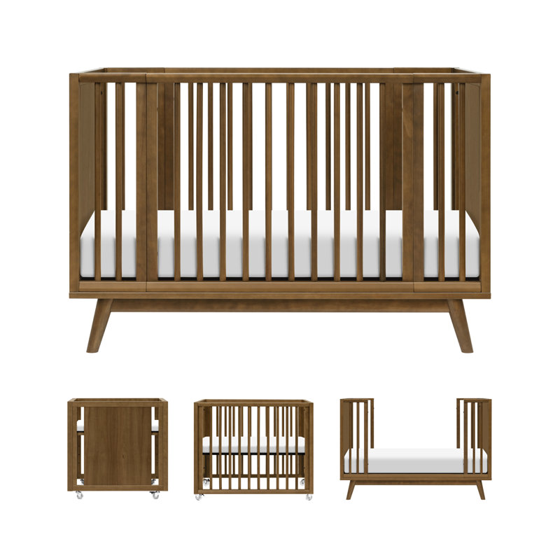 Palma 8-in-1 Convertible All-Stages® Crib with Bassinet & Toddler Bed Kits, Natural Walnut