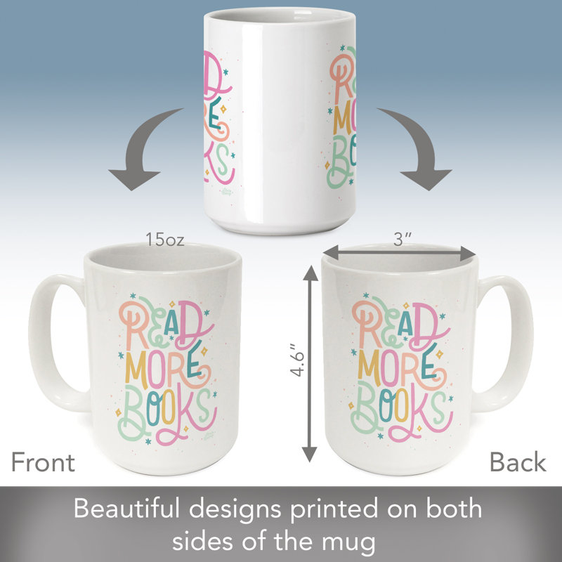 Book Nerd 15 oz. Tasse décorative en céramique