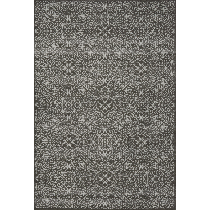 Tapis gris en laine à motif géométrique Provincetown, Rectangle 10 pi x 13 pi 2 po
