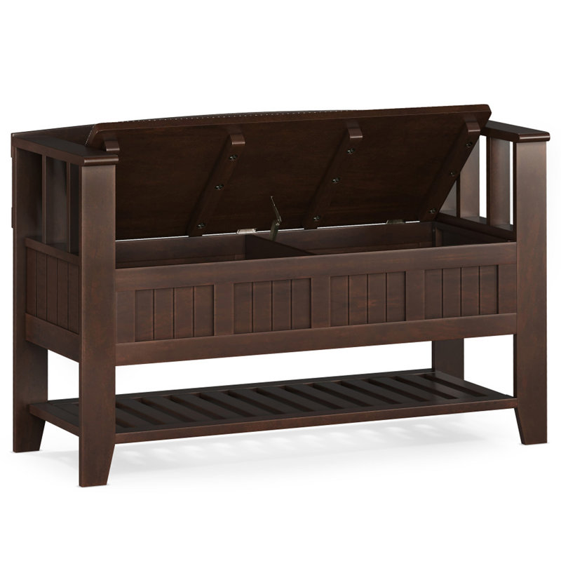 Entryway Storage Bench With Shelf