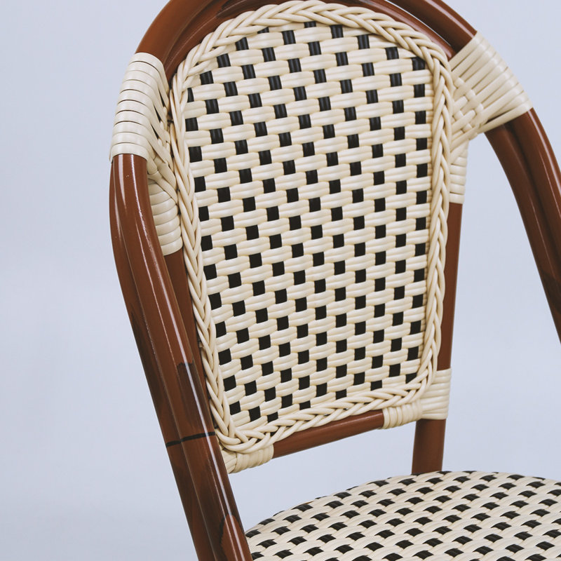 831 Series Bistro Side Chair, Dark Bamboo /Cream 