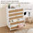5-Drawer Rattan Dresser, Modern Wooden Chest with Deep Storage Drawers for Bedroom, Living Room or Hallway – White-1180299892