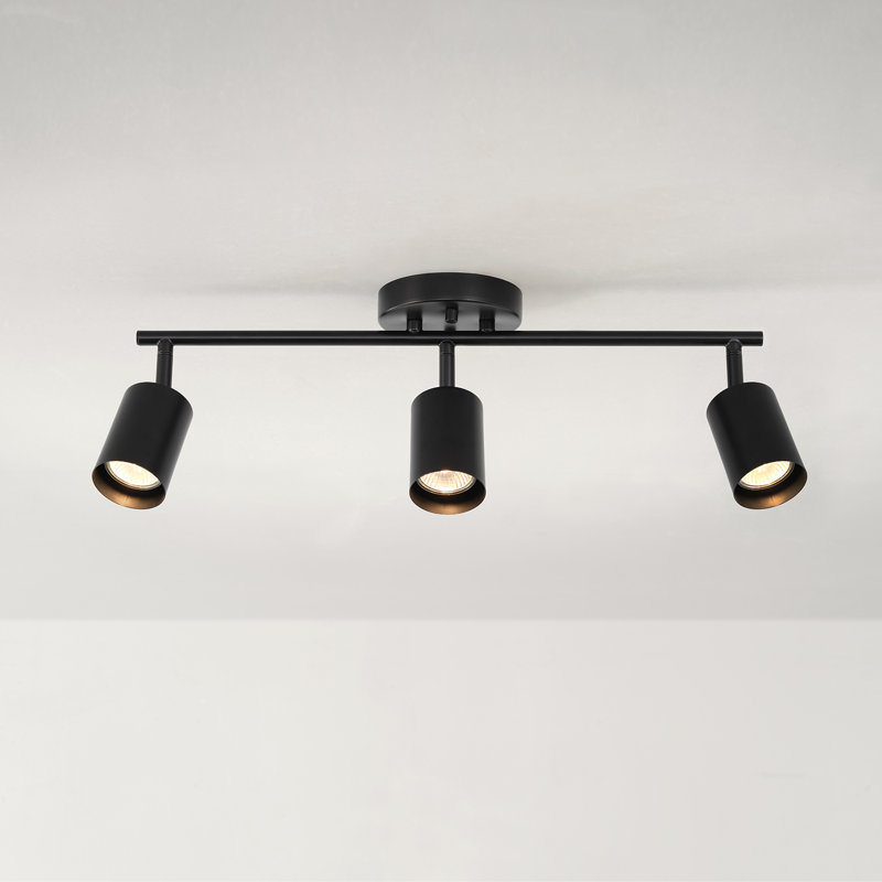 Ensemble d'éclairage sur rail 21 po 3 lumières standard 21 po, Noir