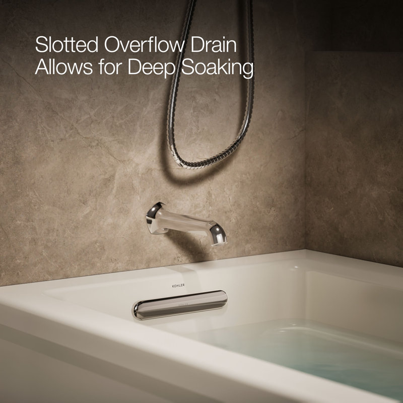 Archer 66" x 32" Soaking Bathtub, Biscuit, Left
