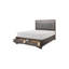Grand lit plateforme en cuir avec rangement 4 pièces: lit, commode, miroir, table de chevet-773506284