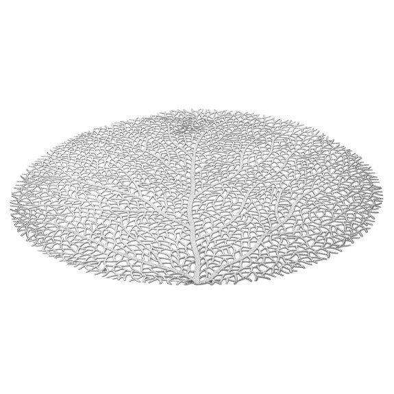 Vinyl Solid Colour Round Placemat, Silver