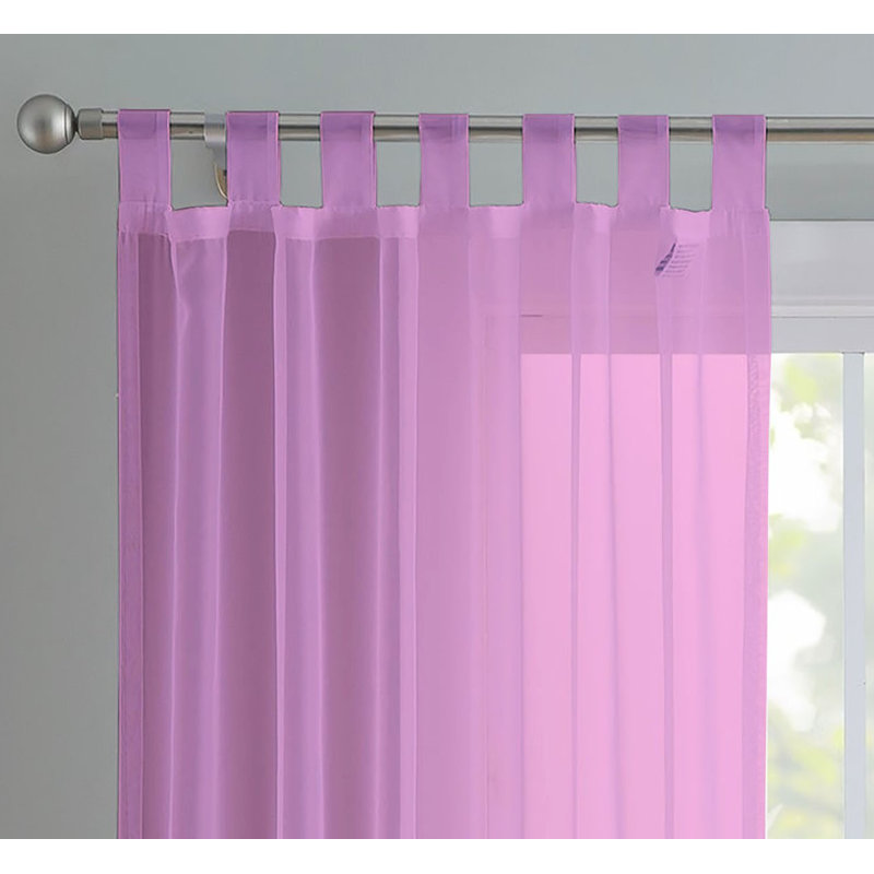 Birdsall Tab Top Sheer Single Curtain Panel, 144 W x 229 D cm, Lavender