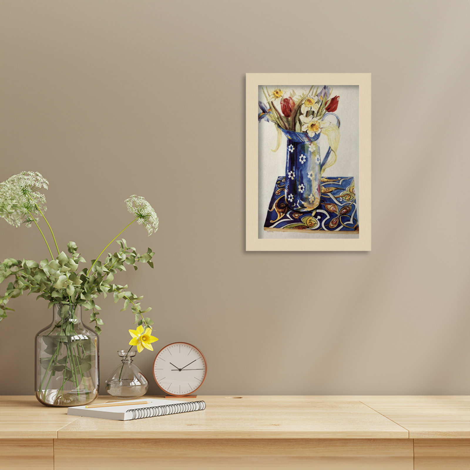 Tulips by Thewsey Joan, 13" H x 9" W x 1" D, Brown