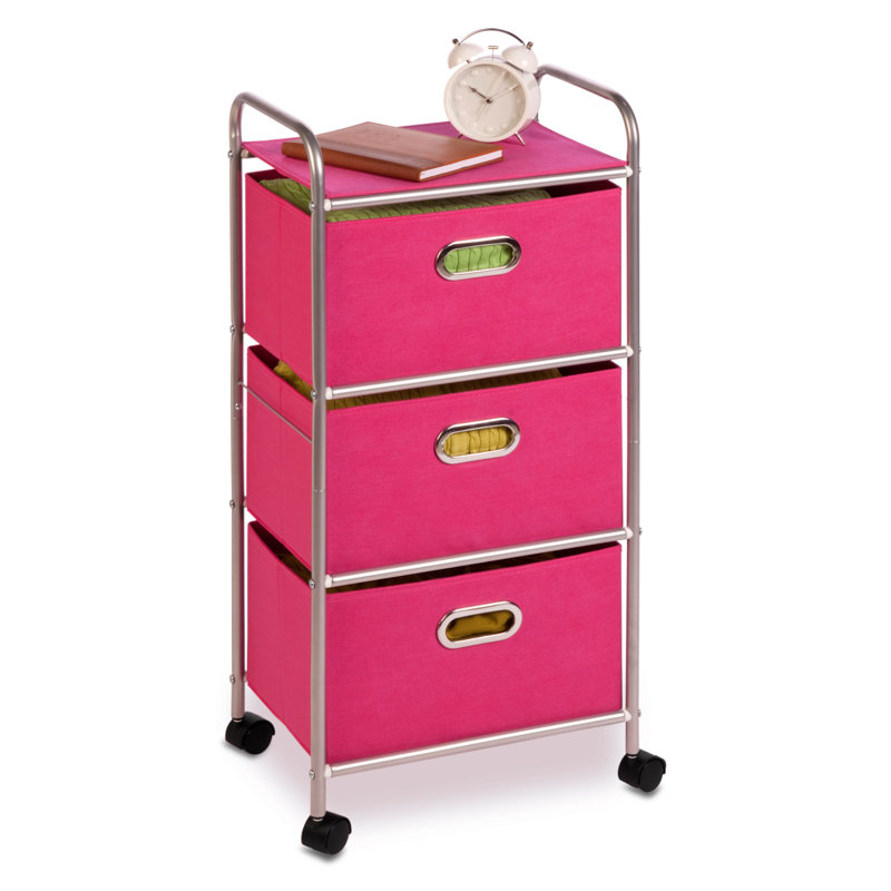 Commode à 3 tiroirs Onika, Rose