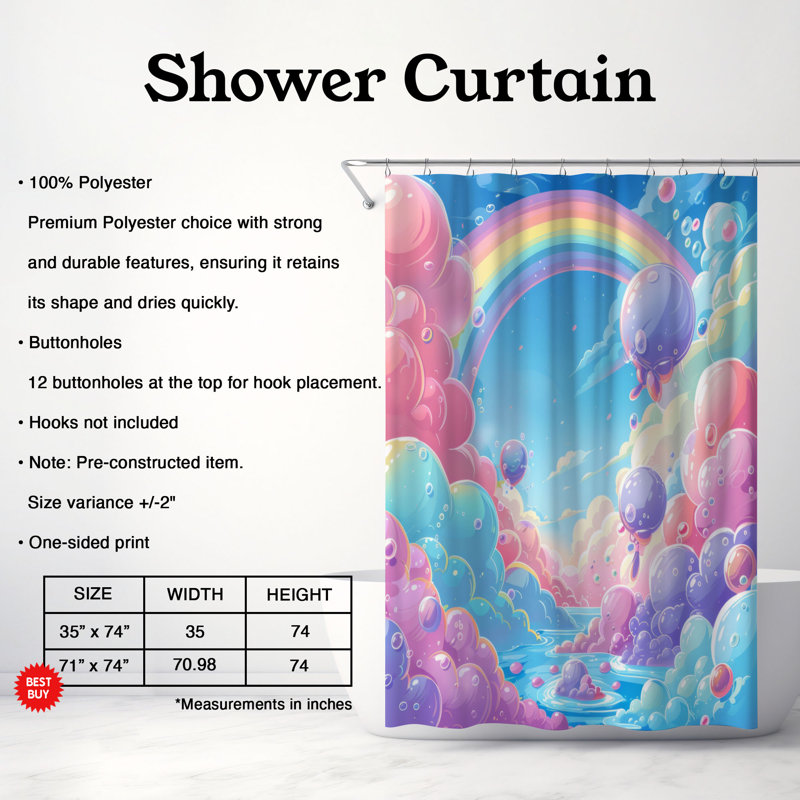 Rideau de douche Balloon Horizon - Premium, H 74 po x l 71 po