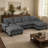 Modular U-Shape Cloud Sofa with Sailboat Design and Movable Ottomans-1663404614-1663404608
