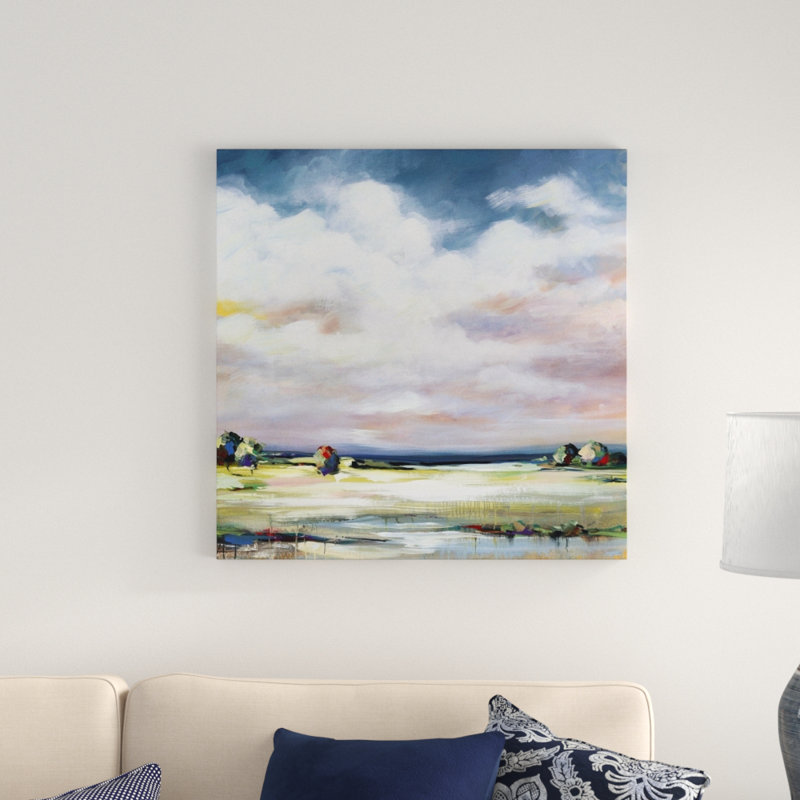 «Countryside View I», peinture sur toile, Toile tendue, H 12 po x l 12 po x P 1,25 po