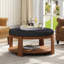 Grande table basse moderne avec repose-pieds rond moderne, repose-pieds capitonné surdimensionné à 2 niveaux, table de salon-794222508