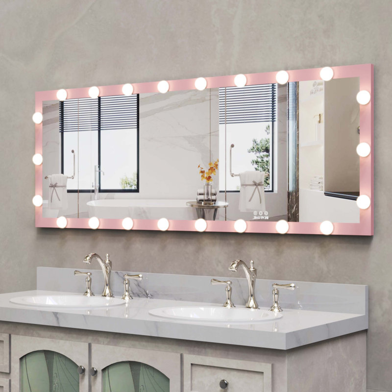 Full Length Mirror with Lights Full Body Vanity Mirror with 3 Colour Modes Wall Lighted Standing Floor Mirror