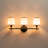Modern 3-Light Armed Wall Sconce with Ribbed Glass Shades in Matte Black - 22.24" W Hardwired Dimmable Hallway Light for Entryway Living Room Bedroom