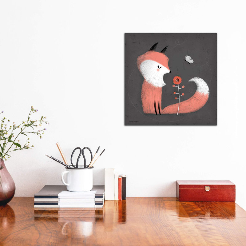 «Pink Fox» par Terry Runyan - impression, Toile tendue, Aucun mat, H 48 po x l 48 po x 1,5 po