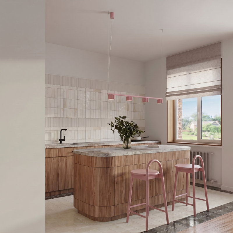 Chandelier AURA 4 white Gx53, Pink