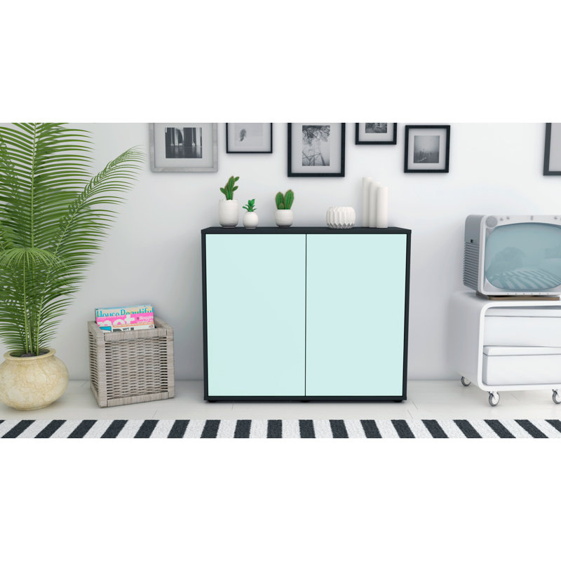 Quintara 92cm Sideboard, Anthracite/Light blue