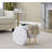 Gold Metal Storage Ottoman With Light Grey Fabric | Gift Idea-897872958