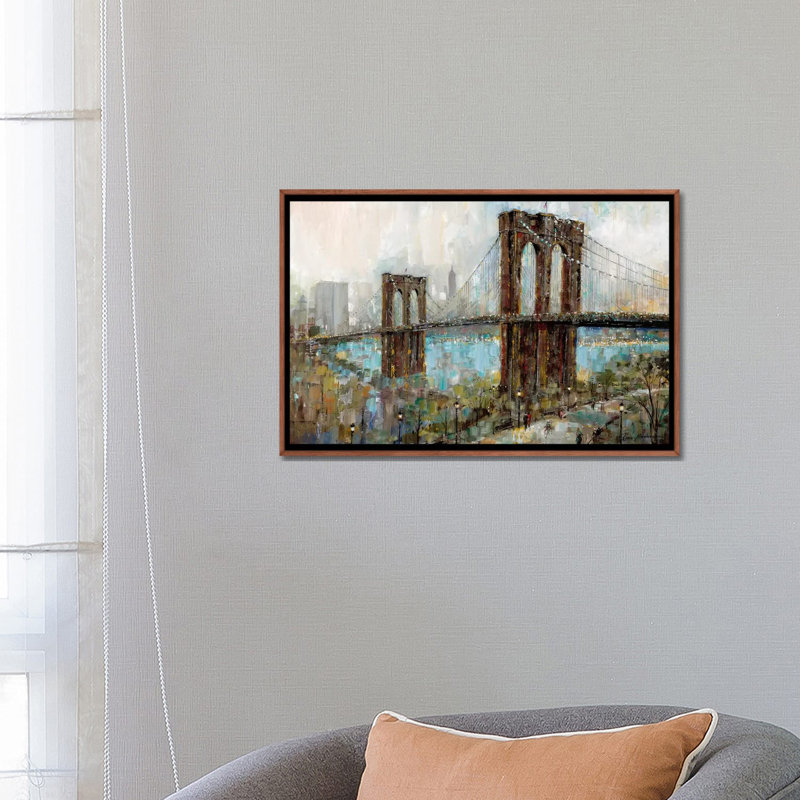 «View from the Promenade» par Ruane Manning - reproduction d'art, H 18 po x l 26 po x P 1,5 po, Toile avec cadre brun