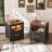 17.7"W 2-Drawer Nightstand With Light-796780065
