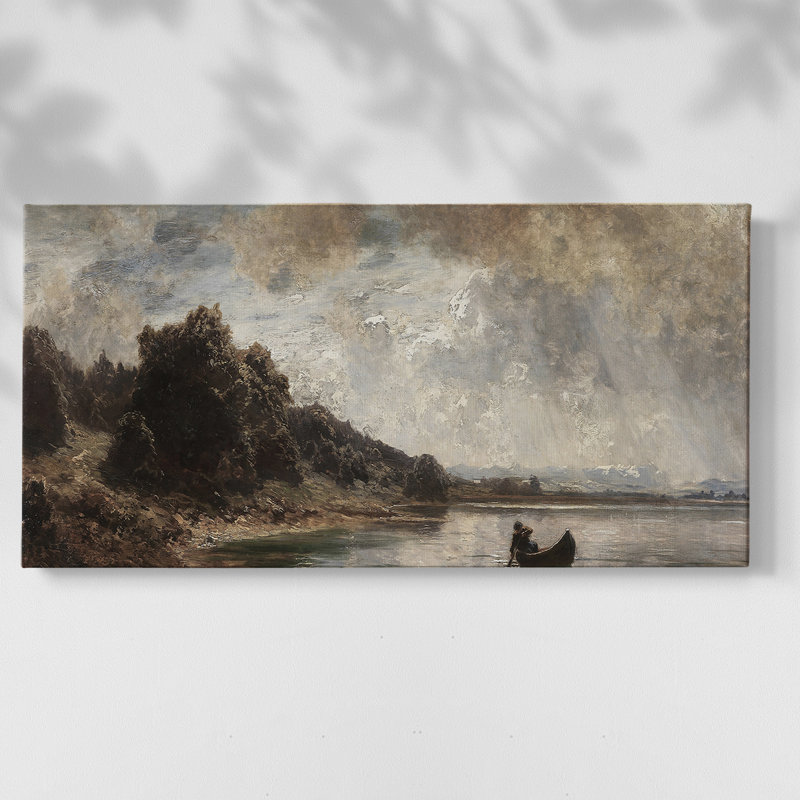 Paysage, série CCLX, toile tendue avec châssis, prête à être accrochée, H 21 po x l 41 po, Doré