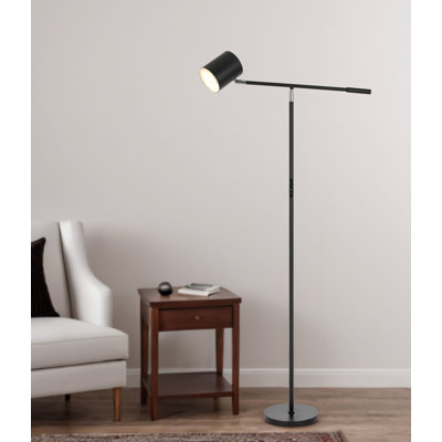 Racine 12W Integrated LED adjustable floor lamp with dimmer control and multi-kevin color temperature (3000K to 6000K)