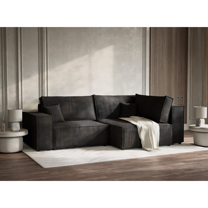 3 Seater Corner Sofa , Right Hand Facing, Light Grey Chenille