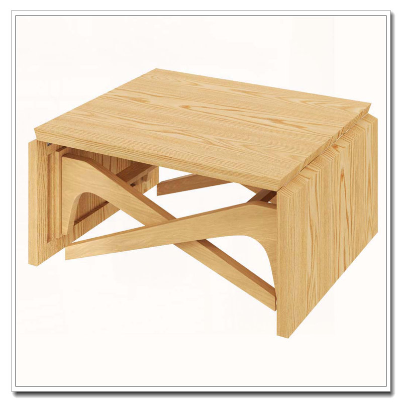 Table basse extensible 2 en 1, Natural