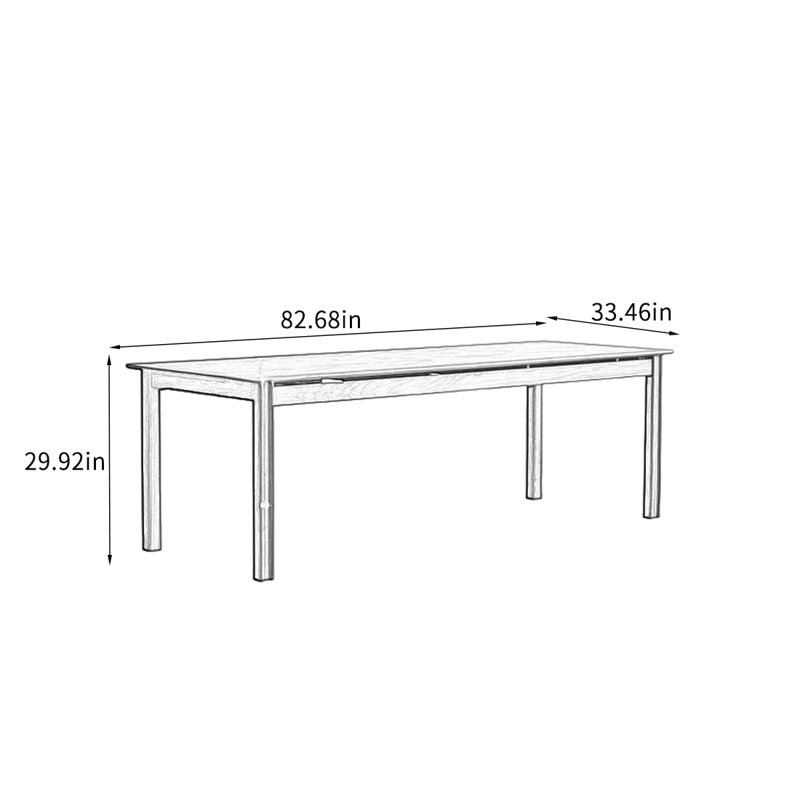 New Rectangle Solid Walnut Dining Table., 29.92"H x 82.68"L x 33.46"W