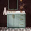 Meuble-lavabo rectangulaire simple décalé à gauche de 42 pouces avec comptoir en quartz blanc de Carrare de 1,5 pouce, couleur vert vintage-689676888-689676900