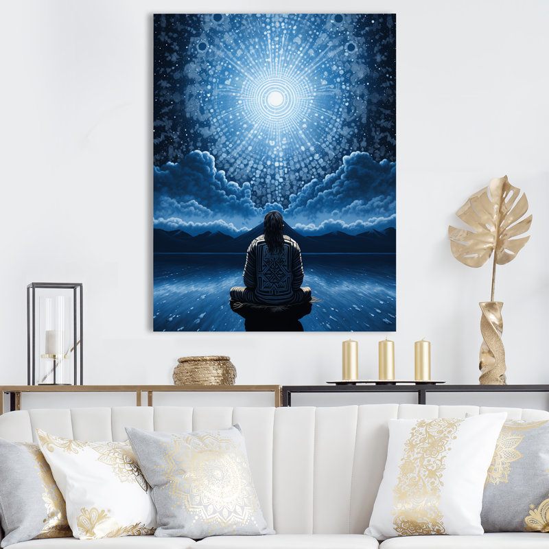 Native Art Azure Prayer, Toile tendue, H 20 po x l 12 po x P 1 po