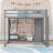 Wood Loft Bed With Wardrobe, Shelves And Cabinet-1131868677-1131868679