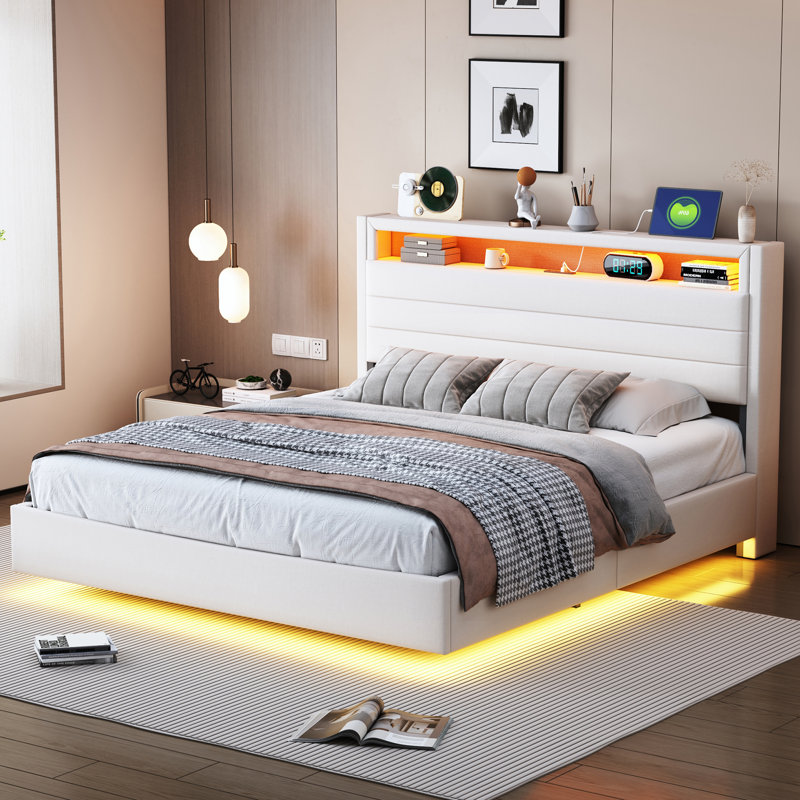 Bed, Beige
