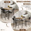 Ensemble de table de salle à manger pour 4 personnes - table de cuisine moderne et chaises rembourrées en cuir synthétique pour petits espaces - pour salle à manger - brun-1384005665