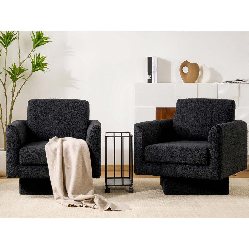Ensemble de chaises d'appoint pivotantes 360 ° Modern, Noir