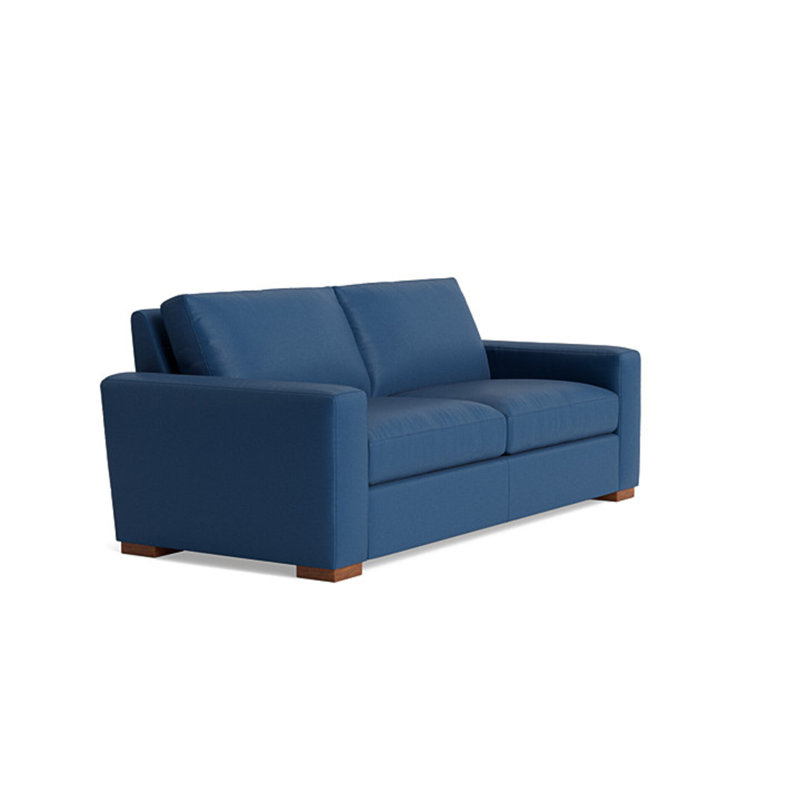 Couch Potato Leather Sofa (85"), Leather - Deep Blue